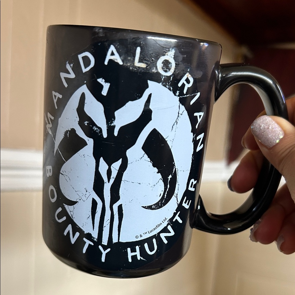 Star Wars The Mandalorian Heat Color Changing Mug black with white logo